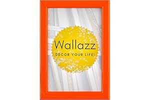 WALLAZZ Cornice portafoto in legno da parete Made in Italy | Cornice foto ideale per quadri camera da letto, poster da parete, portafoto e stampe. Cornice a giorno 20x25 cm, colore arancione