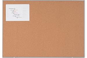 BoardsPlus Economy Tableau en liège,105 x 75 cm, cadre en Tech Alloy gris