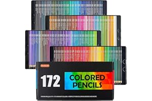 172 Crayons de Couleur Professionnels Shuttle Art, Set de Crayons de Coloriage à Mine Tendre, Parfait pour Adultes et Enfants pour Livre de coloriage,Griffonnage,Esquisses,Dessin