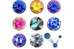 HahaGo Jump Ball, 8 Stück, Mond-Ball, High Bounce Hole Ball, Hüpfende Sensory Ball Spielzeug geeignet für Indoor, Outdoor und Sport Training, Geschenk für Kinder