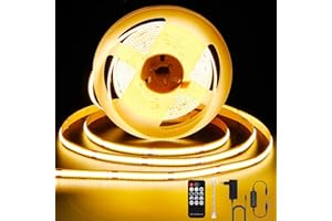 ANTENLICHT Ruban LED COB 2M Blanc Chaud 2700K 19W LED Dimmable avec Télécommande, CRI90+, 24V 8mm de Largeur Bande LED, Auto-adhésif Personnalisable pour Décoration Intérieure, Éclairage