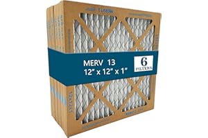 AULNAY Furnace AC Air Filter MERV 13, 12" x 12" x 1" Pleated Air Filter for HVAC System (Pack of 6)