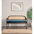 Furnicoz Enigma Bench Walnut Finish (Crowberry Blue)