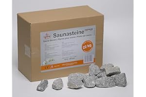 GASPO Pietre per sauna austriaca, pietre da infuso per sauna, stufa a legna, elettrici, griglie, 22 kg