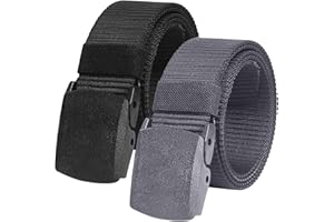 Chalier Cozy 2 Unisex Nylon Canvas Belt for Men and Women, Continuously Adjustable Fabric Belt, Length 130 cm, Width Approx. 3.8 cm, with Plastic Buckle, Multi-Way