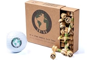 Green Swing Bamboo Golf Tees 25mm | Strong Sustainable Biodegradable | 30pcs