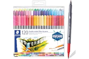 Staedtler Design Journey 3200 TB120. Rotuladores para lettering de doble punta. Caja con 120 marcadores de colores variados.