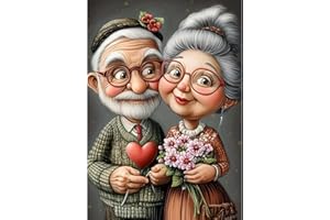 NEWENMO Elderly Couple Diamond Painting Kits for Adults,5D Flower Diamond Art Kits Adults,DIY Full Drill Crystal Embroidery Gifts,Diamond Art Craft,for Living Room Home Decor - 30x40cm