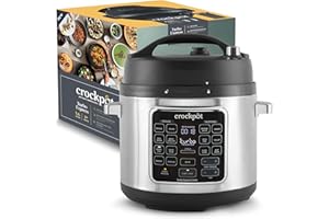 ‎CROCK-POT Crockpot Turbo Express Multikocher | 14-in-1-Zubereitungsmöglichkeiten | Schongarer, Dampfreiniger, Schnellkochtopf & mehr | 5,6 l (mehr als 6 Personen) | CSC062X