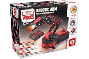 Machine Works MWRA01 Build Your Own Robotic Kit-Features Motorised Moving Parts, Grabber Arm, Wireless Control and Illumination, 175 Pieces, 10+ Years,Black,Medium