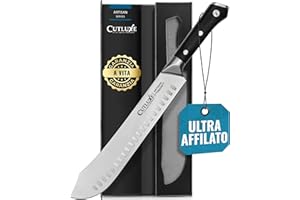 Cutluxe Coltello da Macellaio 25cm, Coltello Bull Nose, Acciaio al Carbonio, Lama Affilata e Resistente, Artisan Series