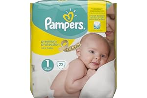 Premium Protection Pampers Size 1 Newborn (2-5 kg/4-11 lb Carrying Pack, 4 Pack (4 Packs of 22)