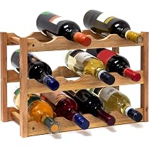 IBUYKE Portabottiglie da Terra per 16 Bottiglie,Cantinetta Vino con Porta Calici,Espositore per Vino,Mini Bar Porta Vino per Cucina, Bar, Sala da Pranzo,Soggiorno,Nero TMJ907B