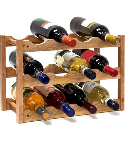 Wine Holder STELLSTAR 24 Bottles Floor Wine Rack With Tabletop,