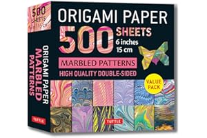 Origami Paper 500 sheets Marbled Patterns 6" (15 cm): Tuttle Origami Paper: Double-Sided Origami Sheets Printed with 12 Different Designs (Instructions for 6 Projects Included)