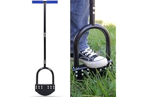 CKLT Coupe-Bordures Manuels 104 cm à Lame en Acier au Carbone Poignée Longue en Caoutchouc Plateforme Large Résistant à la Rouille Outil d'entretien de Jardin avec Lame en Acier Manganèse à Demi-Lune