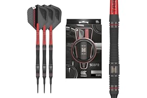 ‎TARGET DARTS Target Darts Scope Softdarts, 90% Tungsten Dart-Set | Rote & Schwarze Darts, Dart-Set mit Pixel-Spitzen, Elektronische Darts, Softdarts | Barrel 10/11 – 18G/19G/20G/21G