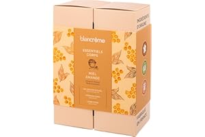 BLANCREME Blancrème - Coffret Cadeau Soin du Corps 97% Naturel Miel Amande : Gel douche, Gommage & Crème corps fondante