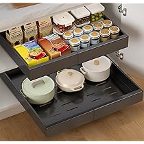 Cassetto Estraibile Per Cucina E Bagno - Organizzatore Espandibile Senza Foratura, Bianco, 32-52x42x7 Cm - Foto 3