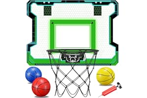 OKKIDY Mini Indoor Basketball Hoop, Basketball Hoop with Complete Accessories for Room & Wall Mounted, Over the Door Small Basketball Arcade Game Sports Toys Gift for 5+ Girls Boys Toddlers Kids Teens Adults