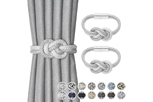 Pretty Jolly Mini magnetische Vorhang Raffhalter Nordisch Einfacher Stil Vorhang-Raffhalter Elegante dekorative Vorhang drapieren Krawatte zurück für Haus Fenster Drapery, Grau & Weiß, 2 Stück