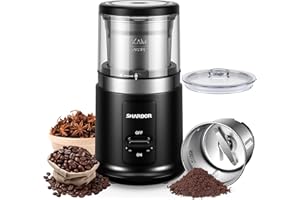 ‎SHARDOR SHARDOR Kaffeemühle Elektrisch, 75g Füllmenge Gewürzmühle mit abnehmbarer Edelstahlschüssel, Coffee Grinder Für Kaffeebohnen, GewüRzen, Getreide, NüSsen Verwendet Werden