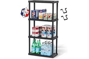 ‎IRIS OHYAMA Iris Ohyama, Leichtes und Robustes Regal, Schwarz, Tragkraft 100kg, Einfach zu Montieren, Rost- und Schimmelresistent, BPA-frei, Badezimmer Regal, Lagerregal, Küche, Keller, PRS-M4