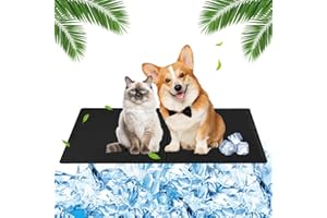HUIFENGJIE Mata chłodząca dla psa, 40 x 50 cm, mata chłodząca dla psów, kotów z nietoksycznym żelem, mata chłodząca dla psów, dla małych psów, kotów (czarna)