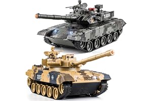 SUPDEX Carro Armato RC, 1/24 Telecomando Carro Armato, Russo T90 e Cina 99 Serbatoio Telecomandato 2,4 GHz con Luce e Fumo, Giocattolo Carro Armato, Adatto per Bambini dai 6 Anni in Su, Regalo per Ragazzi