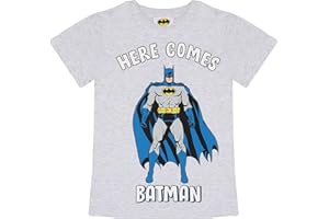 Popgear Boy's Comes Batman T-Shirt Fashion