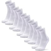 Danish Endurance Casual Sports Socks, 3 and 5 Pack White 43-47 | Mid-Calf Sports Socks, Lightweight, Quick Drying and Tight F