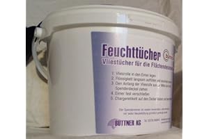 BÜMEDES Desinfektionsmittel-Spendersystem (3.4 Liter Spender-Eimer inkl. 90 Tücher Rolle)