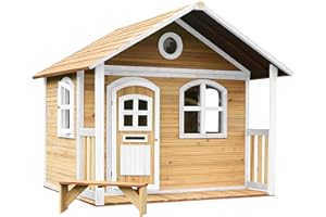 AXI Milan Maison Enfant en Bois FSC | Maison de Jeux pour l'extérieur/Jardin en Marron & Blanc | Maisonnette/Cabane de Jeu avec des fenêtres
