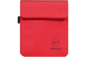 FIREDOG Faraday Pouch for Car Keys, Key Signal Blocking Bag, Fits Most Keyfobs, Anti Theft Car Protection,Keyless Entry Fob Signal Blocking Bag (Red)