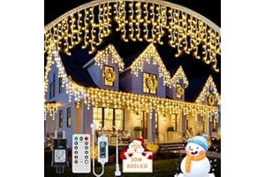 RJEDL 25+5M 800 LED Cortina Luces Navidad Exterior, Cascada de Luces Navideñas con 8 Modos, Temporizador, Función Memoria Guirnalda Luces de Cascada,Para Decoración de Balcones Navideños de Interior