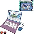LEXIBOOK JC598Di4, Disney Stitch, Bilingual ENGLISH/PORTUGUESE Educational Laptop, 124 Language Activities, Writing, Maths, Logic, Music, and Games, Boys and Girls