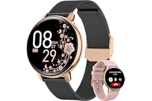 SWGOTA Montre Connectée Femme avec Appel, 1.39" HD Smartwatch avec 120+ Modes Sport, 24H Fréquence Cardiaque, Santé Au Féminin, Sommeil, SpO2, Podomètre, Calories IP68 Montre Femme Android iOS Or Noir