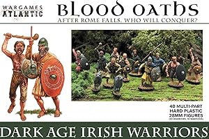 WARGAMES ATLANTIC Blood Oaths – Dark Age Irish Warriors – 40 (30 WARRIORS/10 WARDOGS) figuras de plástico duro de 28 mm