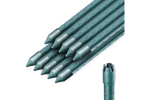 KADAX Tutores de Acero Plastificado para Soporte de Plantas Trepadoras, Estacas para Tomateras, Accesorios de Jardín y Huerto (10, 180 cm x 16 mm)