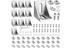 KINISTY 10stk Aluprofil Winkel 30x30mm Befestigungsmaterial Winkel Befestigung, Raster Streben Winkelverbinder Eckwinkel Aluminium Eckverbinder für Strebenprofil Nutprofil Montageprofil