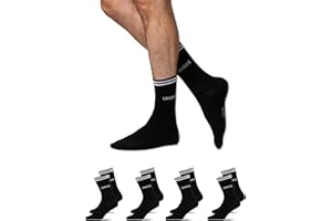 Snocks Retro Socken aus Bio Baumwolle 4 Paar - Lifestyle Socken im Streifen Design - Lange Tennissocken für Damen & Herren - Hohe Sportsocken - Gr. 35-50