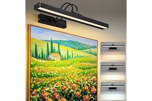 Lampop Wireless Picture Lights for Wall 5000 mAh Battery Picture Light with Remote, Dimmable & 3 Color Temperature & 4 Timer, Rechargeable Wall Lights for Art Display Frames, Black