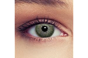 Designlenses, lentilles de couleur vert sans correction (0,00 dioptries), naturelles colorées, 30 jours d'utilisation, 1 paire (2 pièces) (Vert)