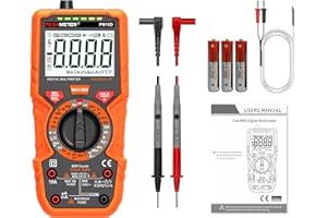 AYITAM Multimetro digitale con 6000 conteggi, Amperemetro Ohmmetro Voltmetro TRMS, Misura la resistenza alla corrente di tensione Diodo Continuità Temperatura Frequenza NCV con display LCD e torcia elettrica