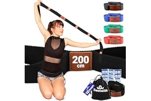 ‎SEATWITH Seatwith Yoga Gurt mit 10 Schlaufen | Yoga Band 200x4cm | Dehnungsband für Beste Dehnen | Stretching Band | Yogagurt + Tasche & Training PDF