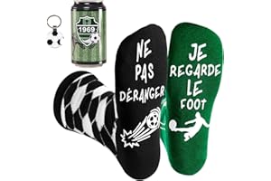 Voqeen Chaussettes de Football, Chaussettes Amusantes unisexes, Imprimé avec NE PAS DÉRANGER, JE REGARED LE FOOT, Cadeaux d'anniversaire pour Les Fans de Football et Les Footballeurs