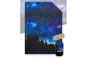 KingCamp Camping Blanket Lightweight Outdoor All-Weather Warm Thermal Throw with Snap Buttons, Packable Travel Blanket for Outdoor Picnics, Beach, Hiking, Car, Camping & Indoor 78.7" x 57.1"Starrysky