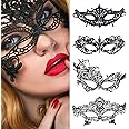 JZS Lace Eye Mask 4Sets for Women Sexy Masquerade Halloween Christmas Thememed Party Cosplay Decoration Accessories Masquerade Masks Lace Venetian Mardi Gras Mask Costume Mask Black