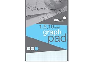 Silvine Professioneller A4-Block, kariert, 50 Blatt hochwertiges 90 g/m² Papier, Weiß