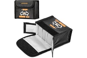 LINGHUANG Batterie Sac Antidéflagrant pour DJI Mini 3 Pro/Mini 4 Pro Étui de Rangement Sécurité Sac pour Lipo Batterie Résistant au Feu Radioprotection (pour 3 Batteries)